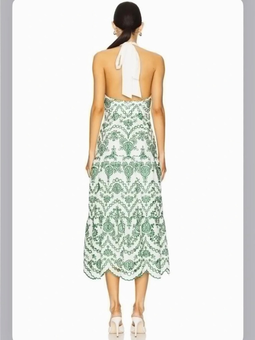 NWT Milly Hayden Green and White Halter-Size 10 - Picture 2 of 13